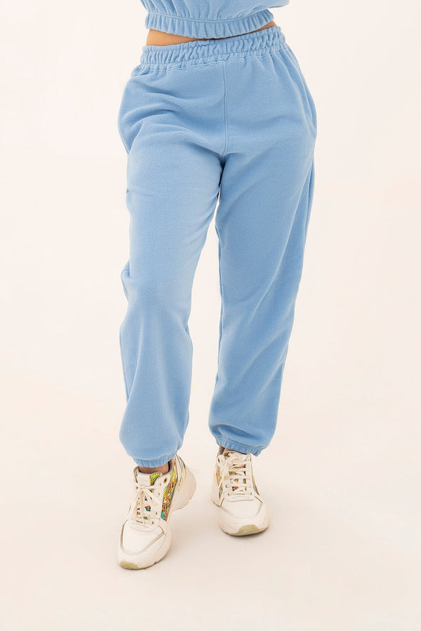 WOMENS SKY BLUE POLAR FLEECE JOGGER PANT