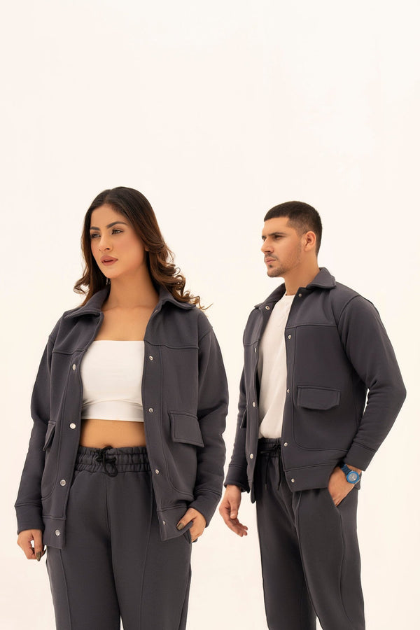 STEEL GRAY WORK WEAR SHACKET