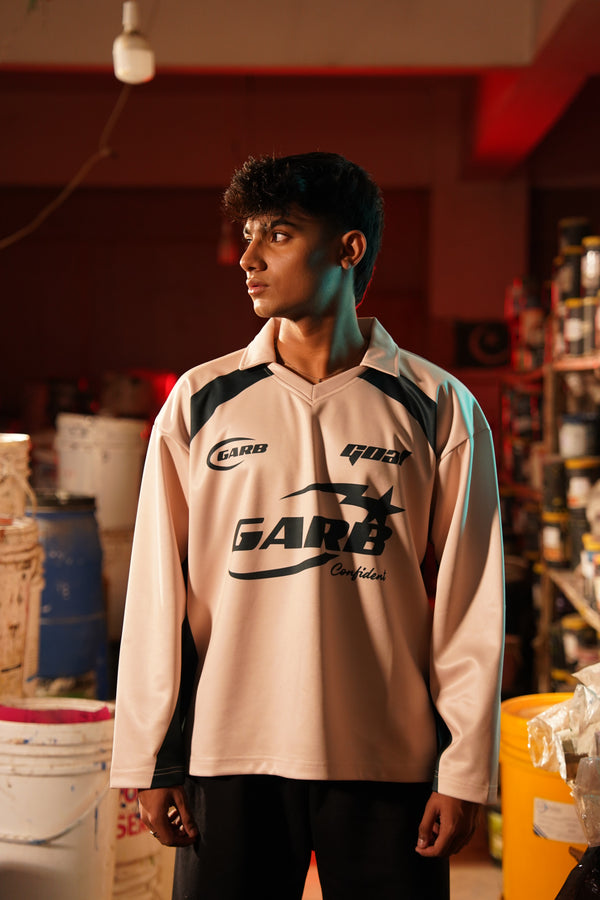 CREAM & GREEN CONFIDENT RETRO SWEATSHIRT