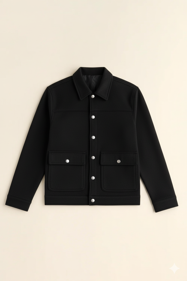 BLACK WORK WEAR SHACKET